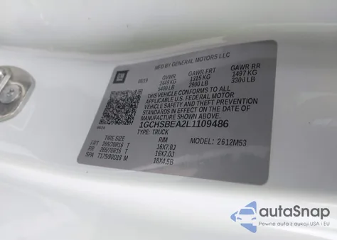 2020 Chevrolet Colorado 2Wd Long Box Wt from USA, damaged, VIN 1GCHSBEA2L1109486